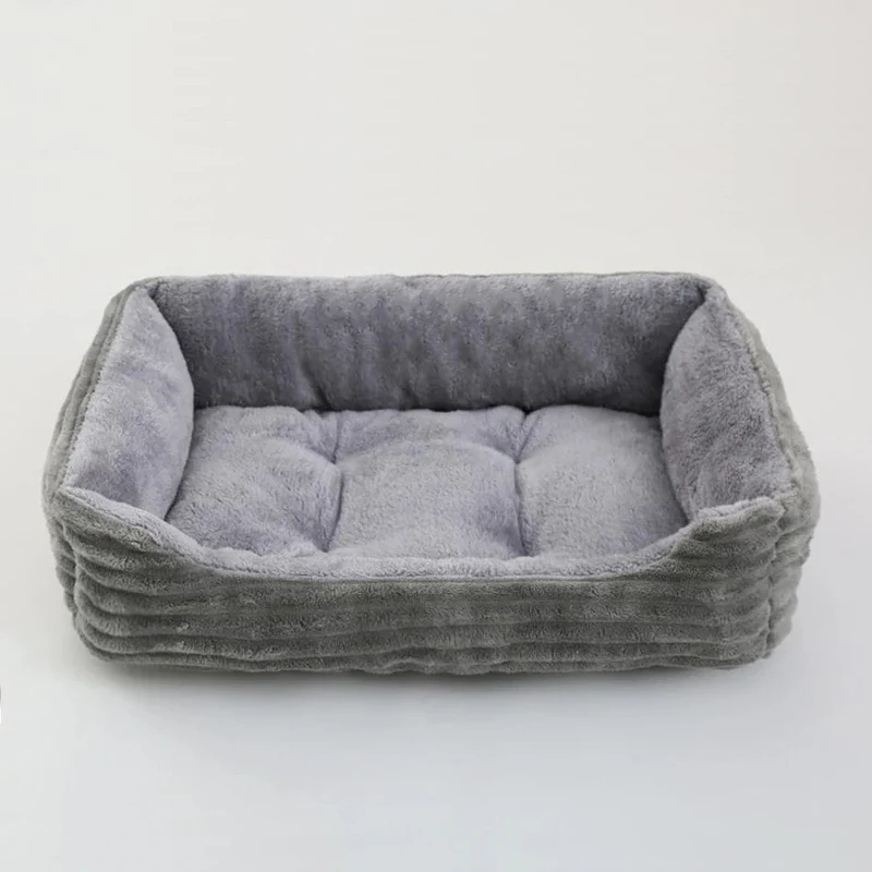 Bett für Hunde und Katzen, quadratisch, Plüschhütte, mittelgroße und kleine Hunde, Schlafsofa, Kissen, beruhigendes Hundebett, Haus, Haustierbedarf, Zubehör
