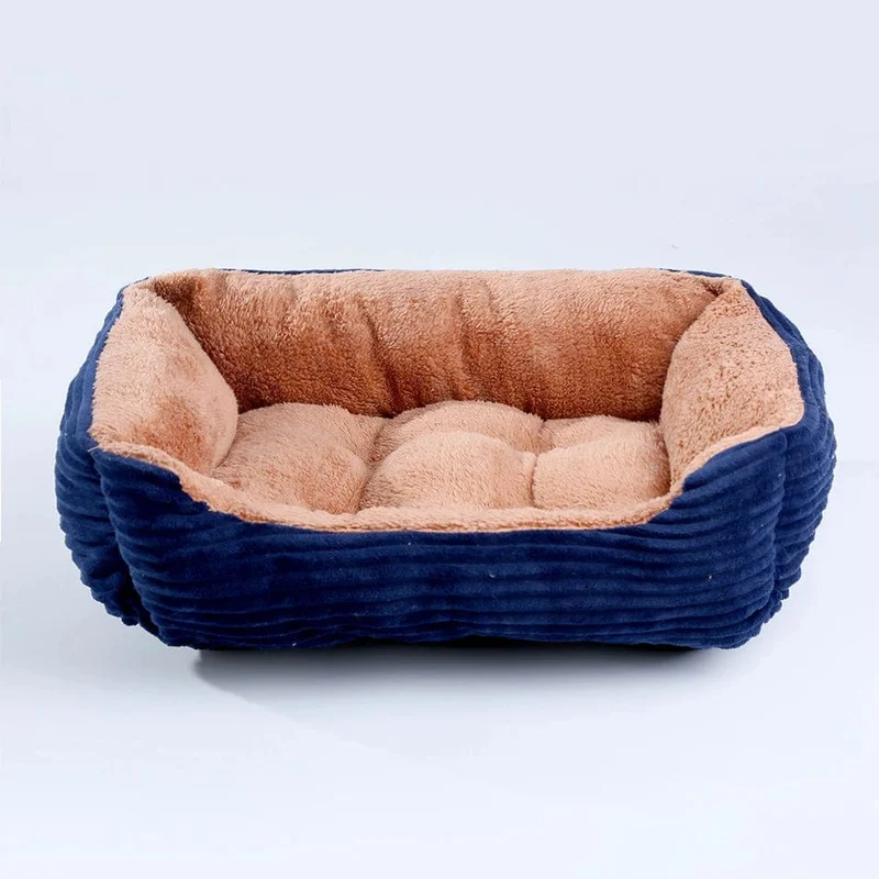 Bett für Hunde und Katzen, quadratisch, Plüschhütte, mittelgroße und kleine Hunde, Schlafsofa, Kissen, beruhigendes Hundebett, Haus, Haustierbedarf, Zubehör