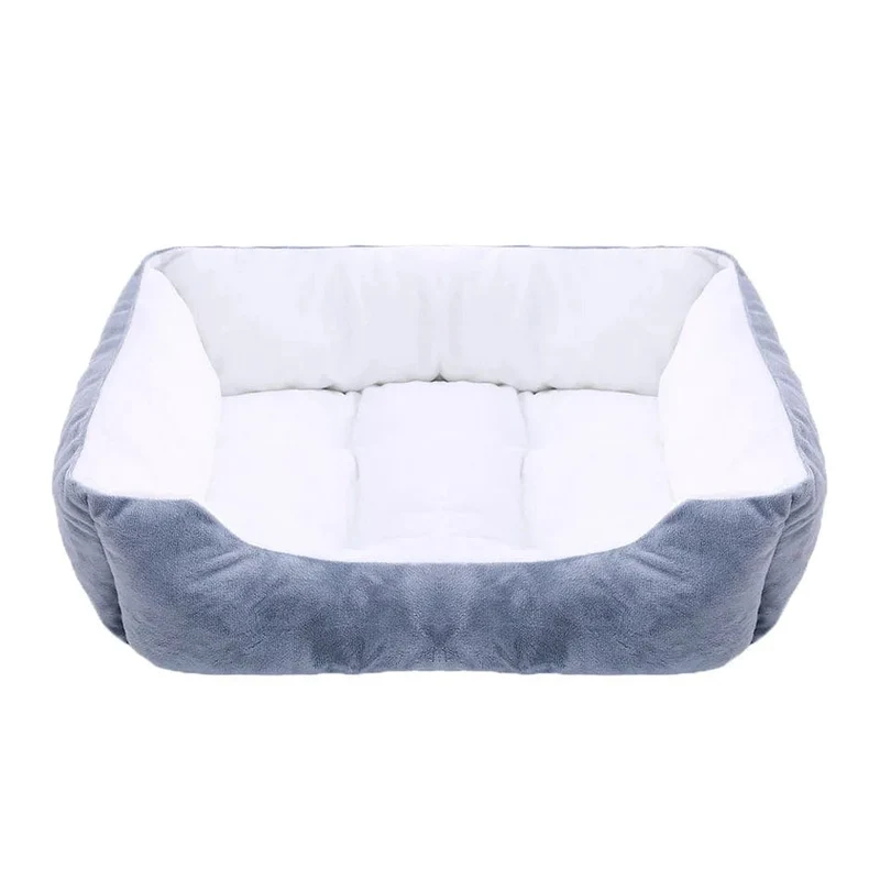 Bett für Hunde und Katzen, quadratisch, Plüschhütte, mittelgroße und kleine Hunde, Schlafsofa, Kissen, beruhigendes Hundebett, Haus, Haustierbedarf, Zubehör