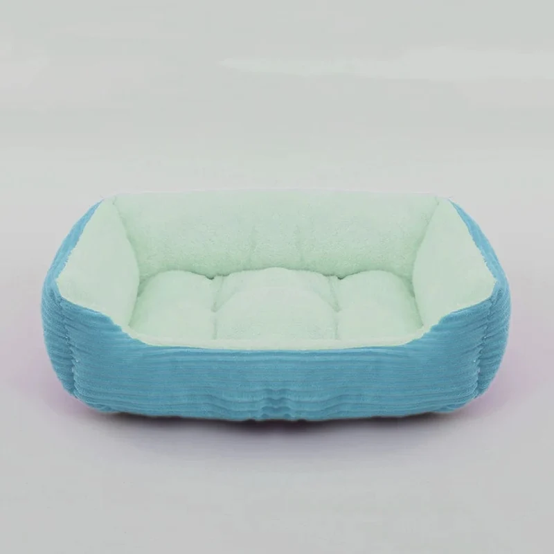 Bett für Hunde und Katzen, quadratisch, Plüschhütte, mittelgroße und kleine Hunde, Schlafsofa, Kissen, beruhigendes Hundebett, Haus, Haustierbedarf, Zubehör