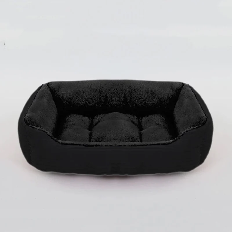Bett für Hunde und Katzen, quadratisch, Plüschhütte, mittelgroße und kleine Hunde, Schlafsofa, Kissen, beruhigendes Hundebett, Haus, Haustierbedarf, Zubehör