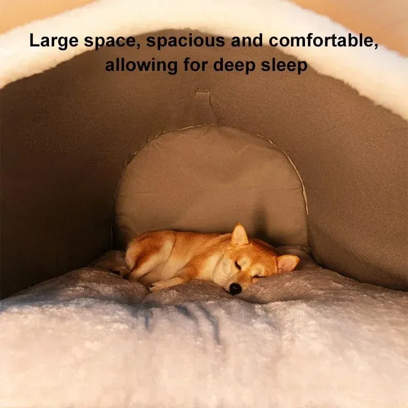 Große Hundehütte, warme Hundehütte für den Winter, abnehmbare und waschbare Hundebettnest, Tiefschlafzelt für mittelgroße und große Hunde, Hausbedarf