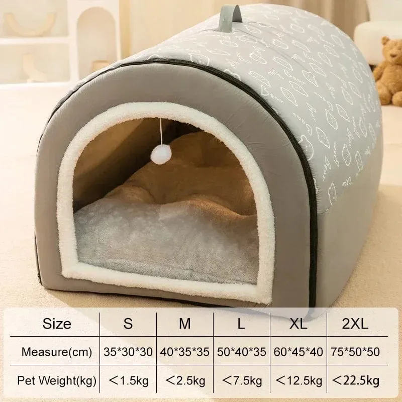 Große Hundehütte, warme Hundehütte für den Winter, abnehmbare und waschbare Hundebettnest, Tiefschlafzelt für mittelgroße und große Hunde, Hausbedarf