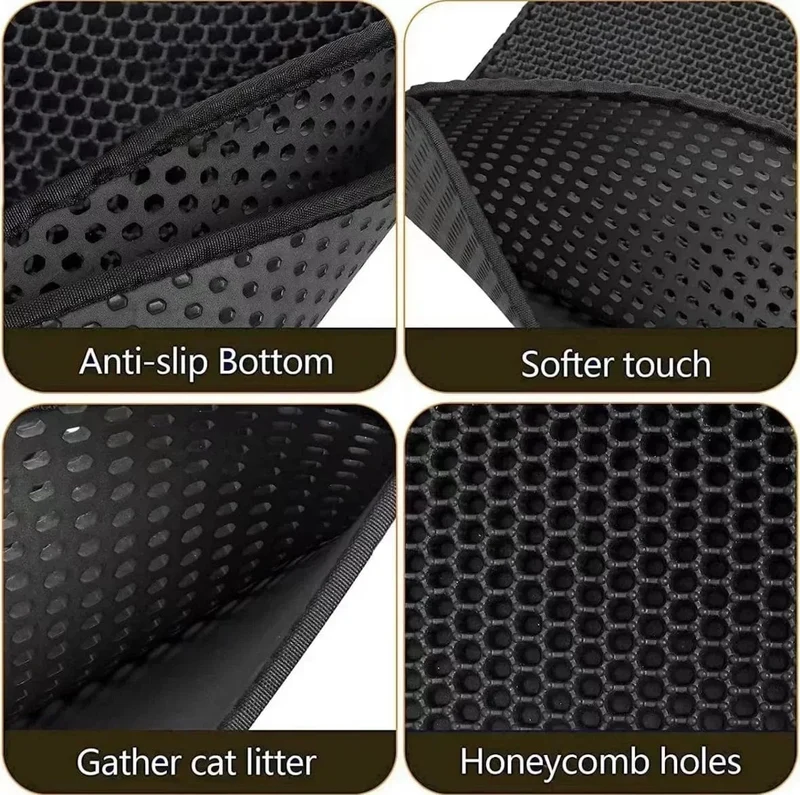 Katzenstreumatte, EVA, umweltfreundlich, doppellagig, rutschfest, Katzenstreu-Sandmatte für Katzentoilette, Katzenstreumatte, Katzenzubehör, 70 x 120 cm