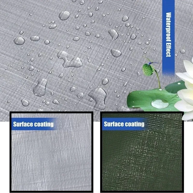 0.32 m wasserdichte PE-Plane Gartenplane Pflanzenboot Auto Frachtmarkise Schattentuch Haustierdachabdeckung Blau Schwarz Silber Markise