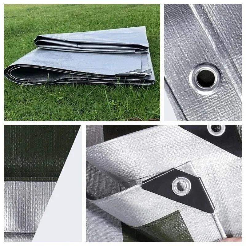 0.32 m wasserdichte PE-Plane Gartenplane Pflanzenboot Auto Frachtmarkise Schattentuch Haustierdachabdeckung Blau Schwarz Silber Markise