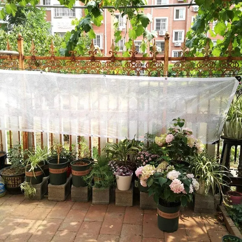 0.33 mm transparentes PE-Planennetz, verstärktes regendichtes Tuch, wasserdichte Abdeckung für Terrassenbalkonpflanzen, hält warmes Sonnenschutznetz