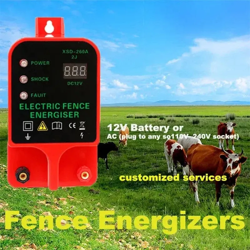 10 km Bauernhof Elektrische Geflügel Ausrüstung Tragbare Power Solar Panel Elektrische Zaun Energizer Metall Garten Zaun Zaun Zubehör
