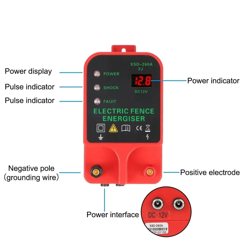 10 km Bauernhof Elektrische Geflügel Ausrüstung Tragbare Power Solar Panel Elektrische Zaun Energizer Metall Garten Zaun Zaun Zubehör