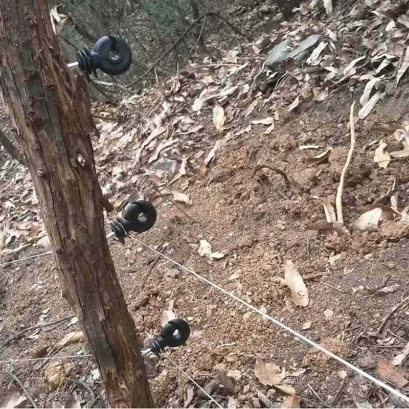 50 Stück Elektrozaun Offset Ring Isolator Holzpfosten Zaunschraube Holzband Draht Isolatoren Sicheres Gartengebäude Zubehör