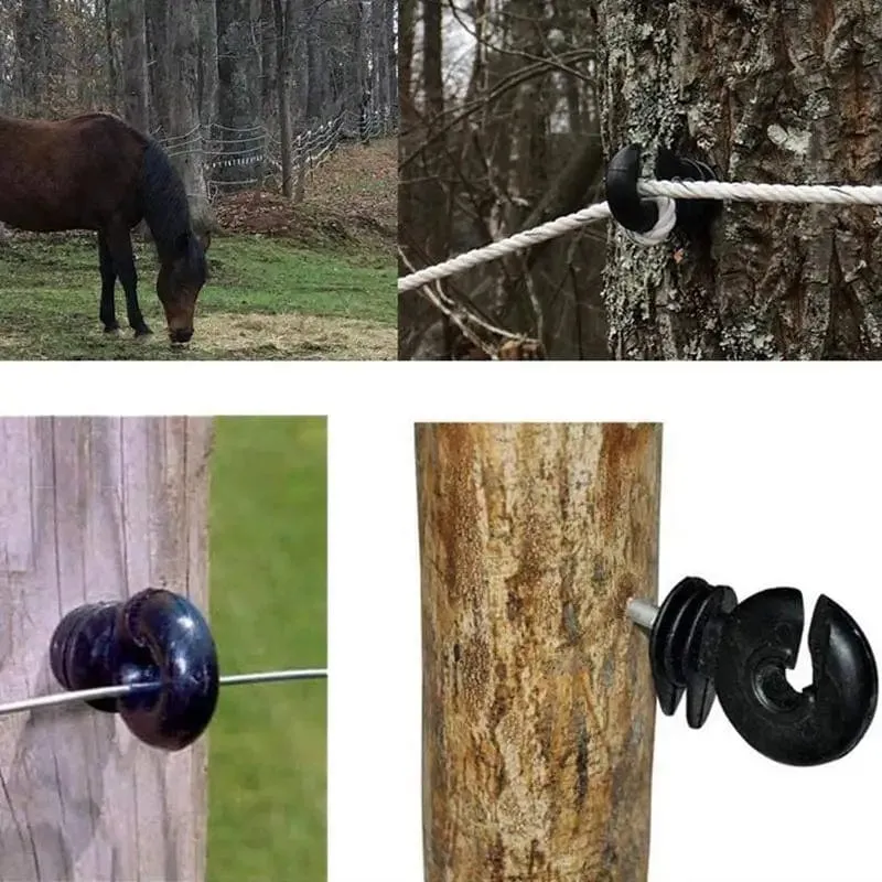 50 Stück Elektrozaun Offset Ring Isolator Holzpfosten Zaunschraube Holzband Draht Isolatoren Sicheres Gartengebäude Zubehör