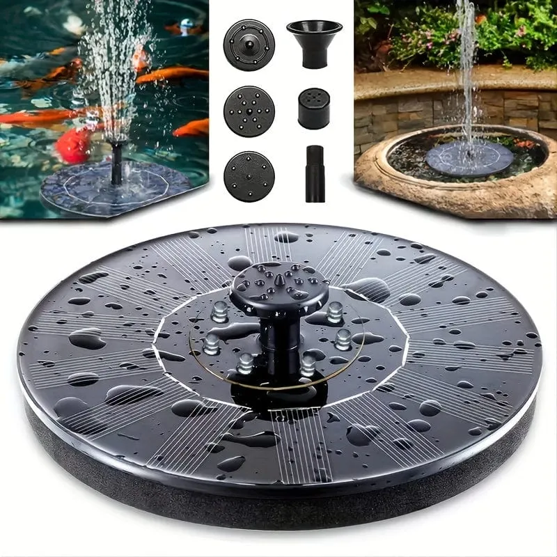 1 Stück Solar-Brunnenpumpe für Vogelbad, 2023 verbesserte solarbetriebene Springbrunnenpumpe, Solar-Vogelbad-Brunnen mit freistehenden schwimmenden Vogelbad-Wasserpumpen für Garten, Terrasse, Teich und Pool