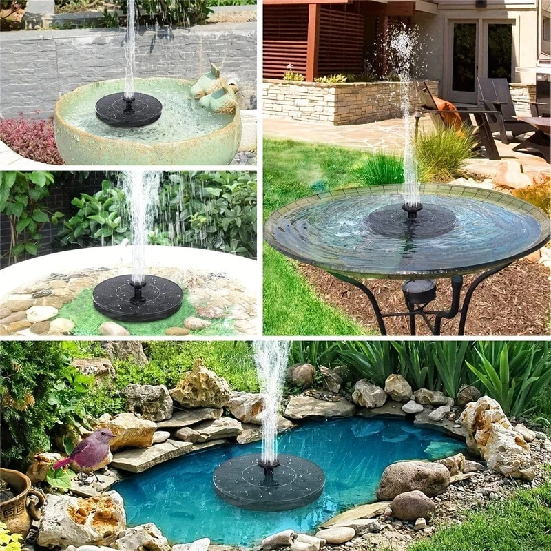 1 Stück 2.5 W Solar-Teichbrunnen mit 6 Düsen, solarbetriebener Wasserbrunnen-Bausatz für Garten, Teiche, Pool, Aquarium, Außenbereich, Teichdekoration