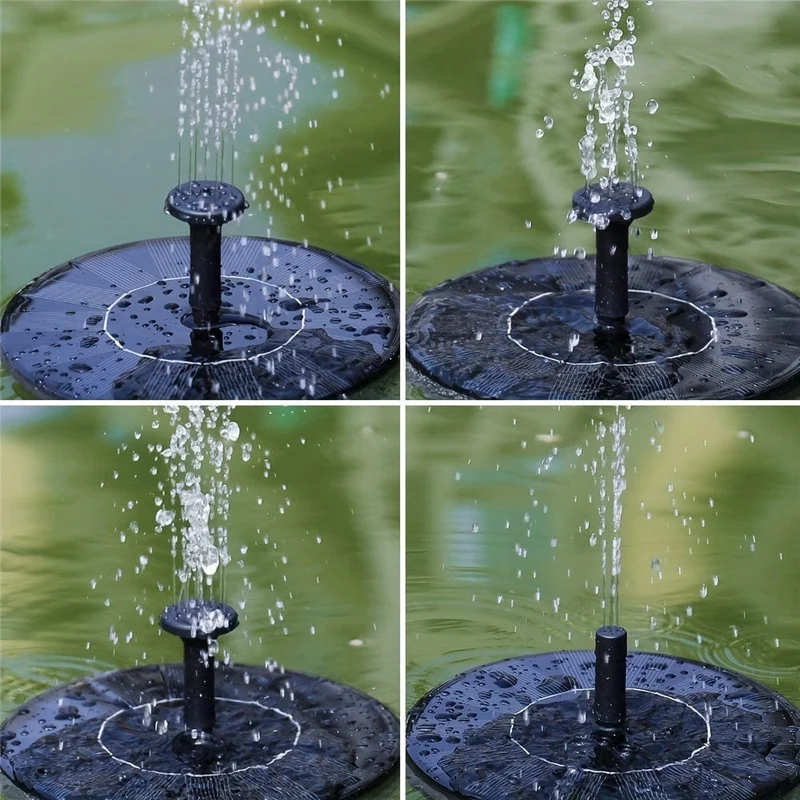 1 Stück 2.5 W Solar-Teichbrunnen mit 6 Düsen, solarbetriebener Wasserbrunnen-Bausatz für Garten, Teiche, Pool, Aquarium, Außenbereich, Teichdekoration