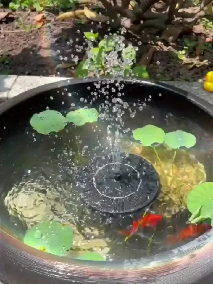1 Stück 2.5 W Solar-Teichbrunnen mit 6 Düsen, solarbetriebener Wasserbrunnen-Bausatz für Garten, Teiche, Pool, Aquarium, Außenbereich, Teichdekoration