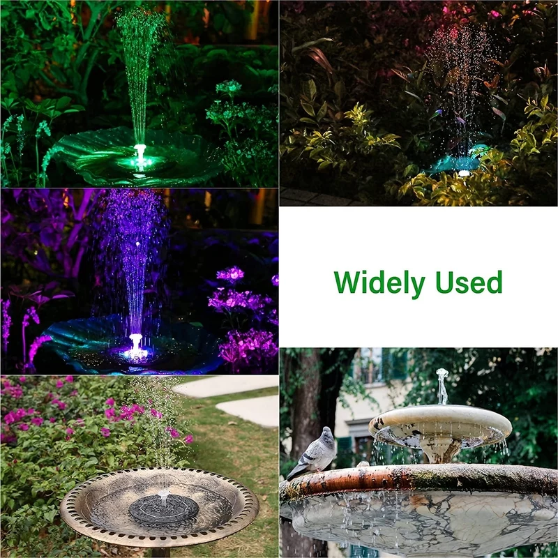 1 Stück 3 W LED-Solar-Vogelbadbrunnen, Solarpanel, Modell: CP31-2410, eingebaute 1500-mAh-Batterie-Solarbrunnenpumpe, 6 Düsen, 6 Brunnenarten, geeignet für Garten, Vogelbad, Teich, Aquarium, schwimmende Solarbrunnenpumpe