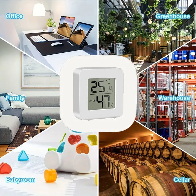 2 Stück Mini-LCD-Digital-Thermometer-Hygrometer, Innenraumthermometer, elektronisches Temperatur- und Luftfeuchtigkeitsmessgerät, Temperaturmonitor, Temperatur-Feuchtigkeitsmessgerät (nur Grad Celsius)