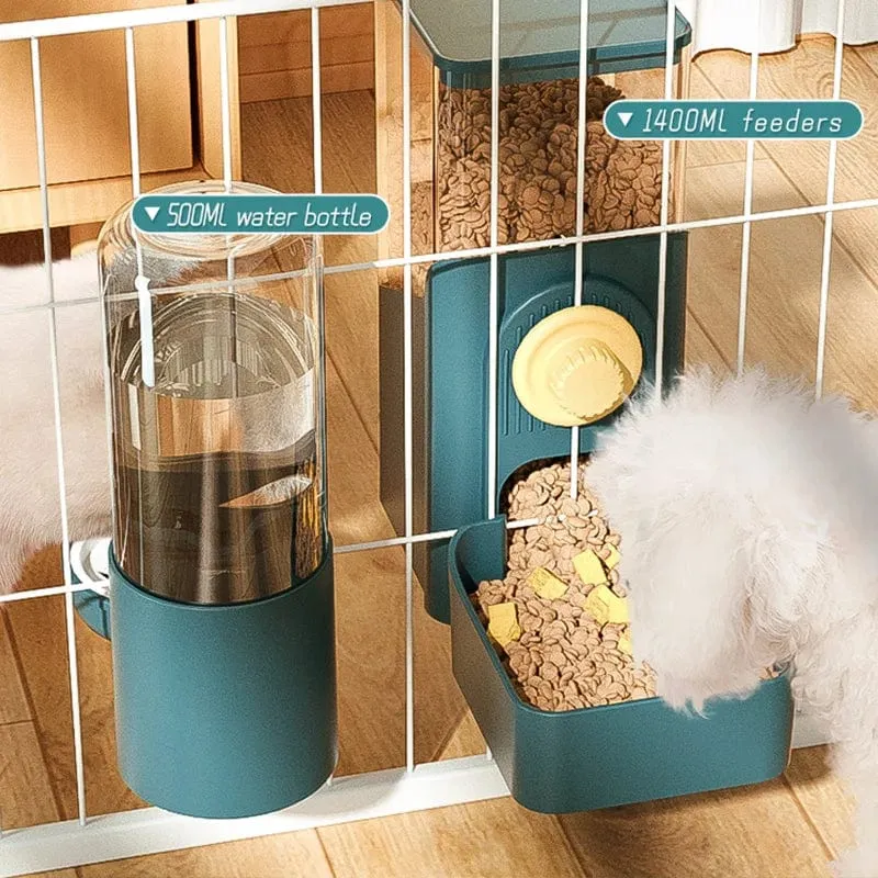 HOOPET Automatische Futternäpfe für Haustiere, Käfig-Hängefutterspender, Wasserflasche für Hunde, Futterbehälter, Spenderschüssel für Welpen und Katzen, Futterprodukt für Haustiere