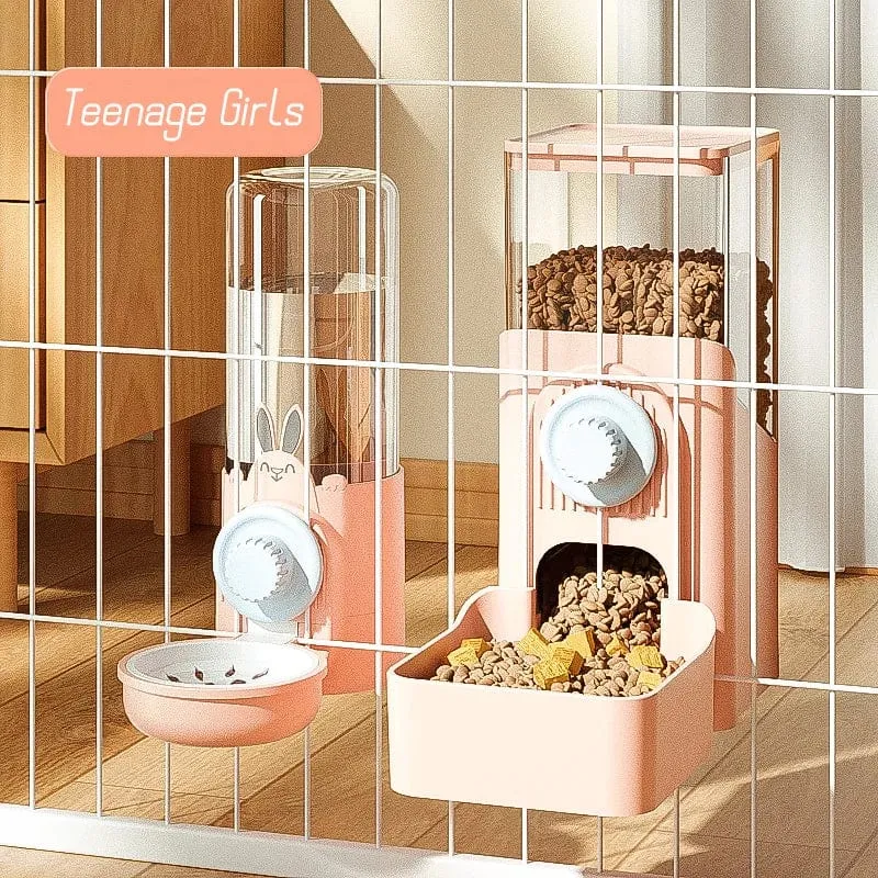HOOPET Automatische Futternäpfe für Haustiere, Käfig-Hängefutterspender, Wasserflasche für Hunde, Futterbehälter, Spenderschüssel für Welpen und Katzen, Futterprodukt für Haustiere
