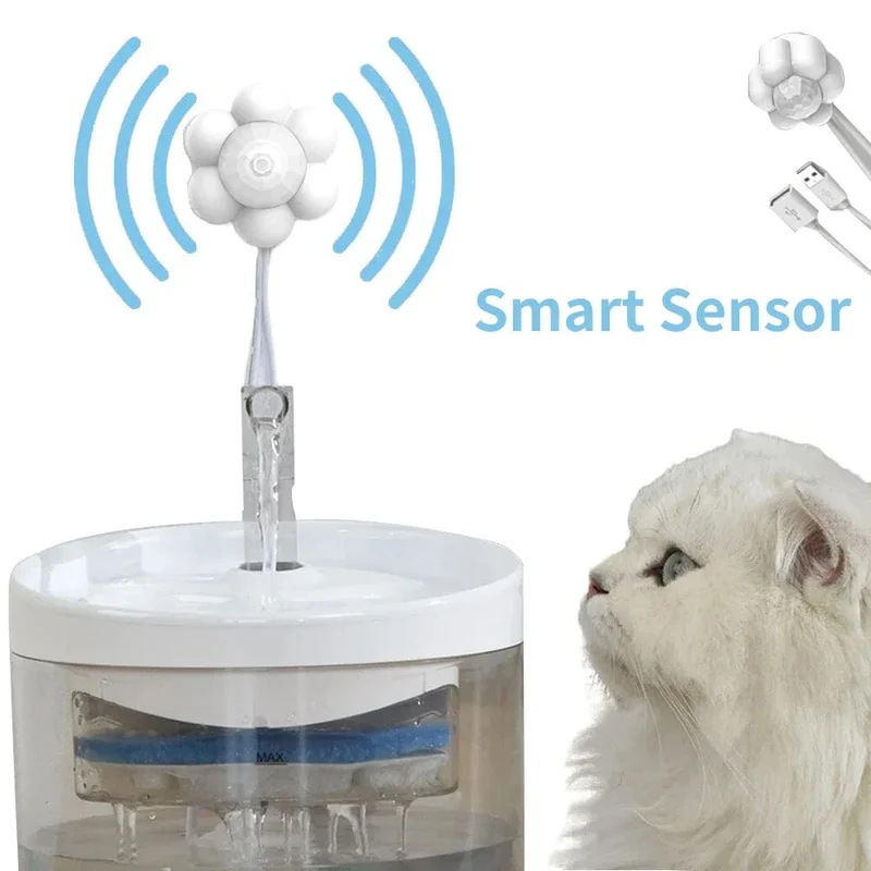 Automatischer Wasserspender für Haustiere mit Bewegungsmelder, Filter, Trinkbrunnen, universeller Infrarot-Detektor mit USB-Stromversorgung, Zubehör für Hunde und Katzen
