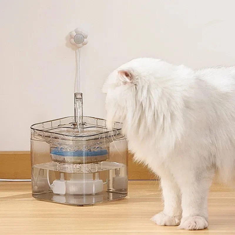 Automatischer Wasserspender für Haustiere mit Bewegungsmelder, Filter, Trinkbrunnen, universeller Infrarot-Detektor mit USB-Stromversorgung, Zubehör für Hunde und Katzen