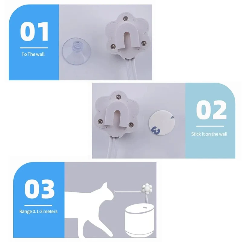 Automatischer Wasserspender für Haustiere mit Bewegungsmelder, Filter, Trinkbrunnen, universeller Infrarot-Detektor mit USB-Stromversorgung, Zubehör für Hunde und Katzen