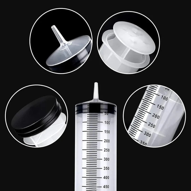 Multifunktions-Spritze mit großem Fassungsvermögen, 100–550 ml, mit 100 cm Schlauch, Pumpe, Mess- und waschbarer Injektor für Tierfütterung, Öl, Kleber, Flüssigkeit