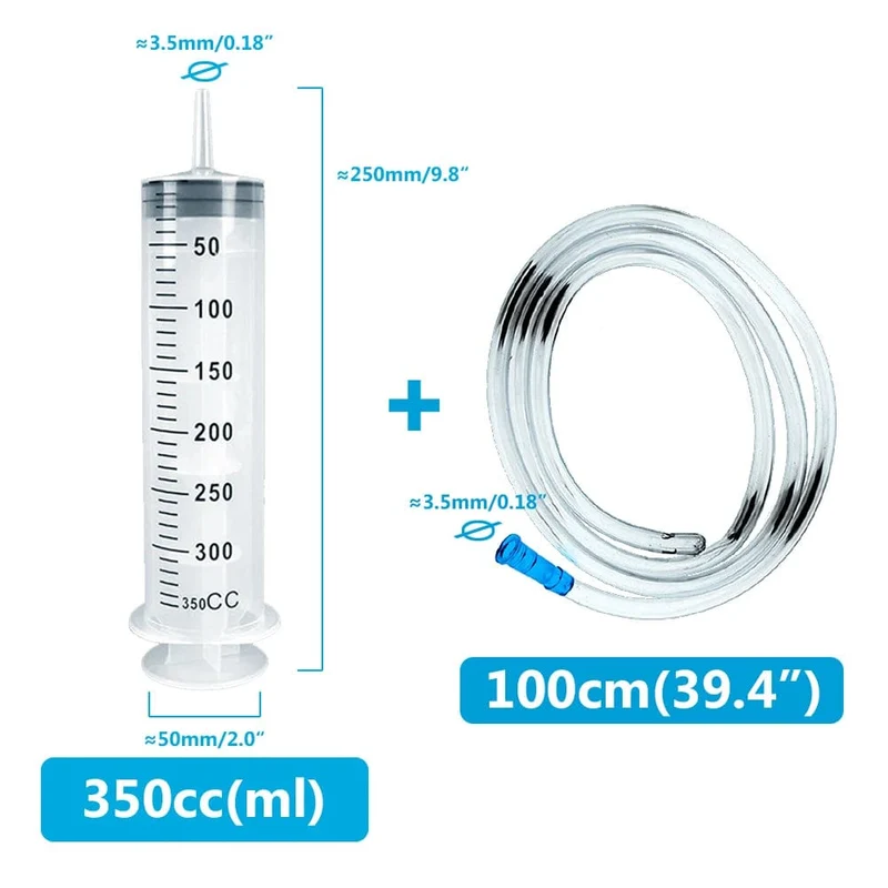 Multifunktions-Spritze mit großem Fassungsvermögen, 100–550 ml, mit 100 cm Schlauch, Pumpe, Mess- und waschbarer Injektor für Tierfütterung, Öl, Kleber, Flüssigkeit