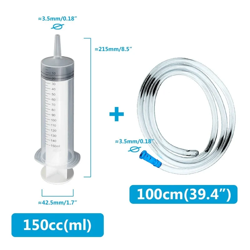 Multifunktions-Spritze mit großem Fassungsvermögen, 100–550 ml, mit 100 cm Schlauch, Pumpe, Mess- und waschbarer Injektor für Tierfütterung, Öl, Kleber, Flüssigkeit