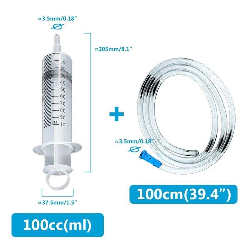 Multifunktions-Spritze mit großem Fassungsvermögen, 100–550 ml, mit 100 cm Schlauch, Pumpe, Mess- und waschbarer Injektor für Tierfütterung, Öl, Kleber, Flüssigkeit