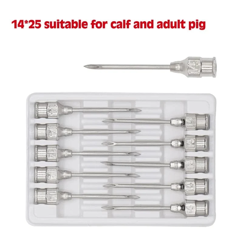 10 Stück/Kartons Injektionsnadel für Nutztiere, 304 Edelstahl, Dosiernadel, Spritze, Geflügel, kleine Veterinärbedarf