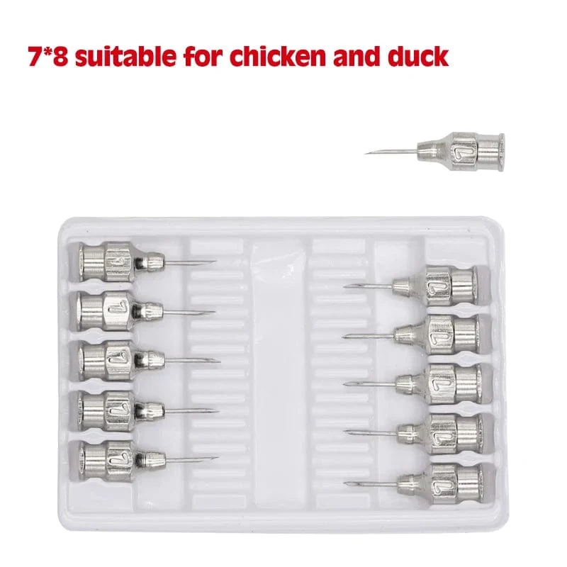 10 Stück/Kartons Injektionsnadel für Nutztiere, 304 Edelstahl, Dosiernadel, Spritze, Geflügel, kleine Veterinärbedarf