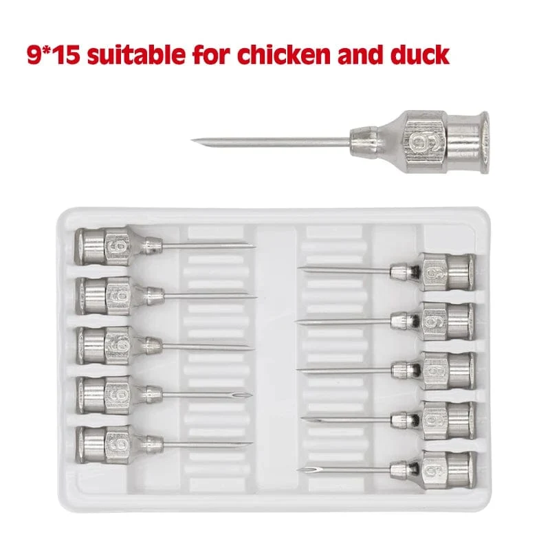 10 Stück/Kartons Injektionsnadel für Nutztiere, 304 Edelstahl, Dosiernadel, Spritze, Geflügel, kleine Veterinärbedarf