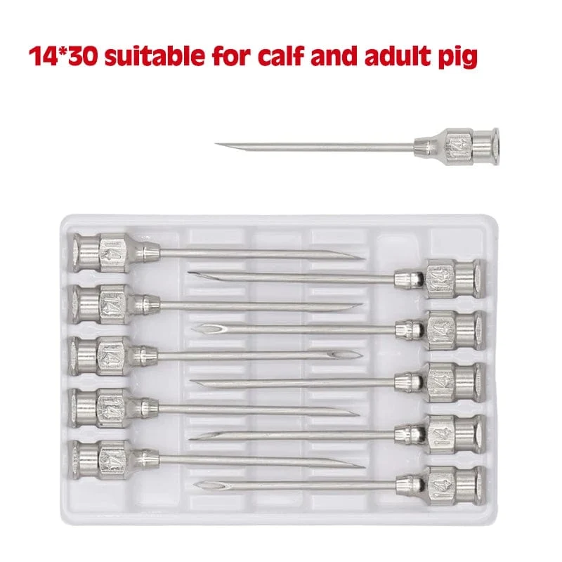 10 Stück/Kartons Injektionsnadel für Nutztiere, 304 Edelstahl, Dosiernadel, Spritze, Geflügel, kleine Veterinärbedarf