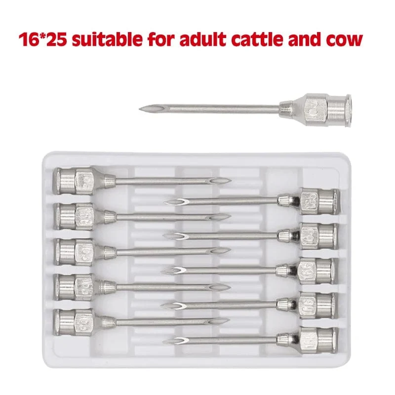 10 Stück/Kartons Injektionsnadel für Nutztiere, 304 Edelstahl, Dosiernadel, Spritze, Geflügel, kleine Veterinärbedarf