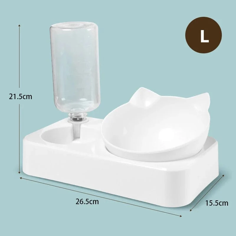 Pet Feeder 2-in-1 Pet Feeding Bowl Hund Katze Automatischer Wasserspender mit abnehmbaren Edelstahlschalen Heimtierbedarf