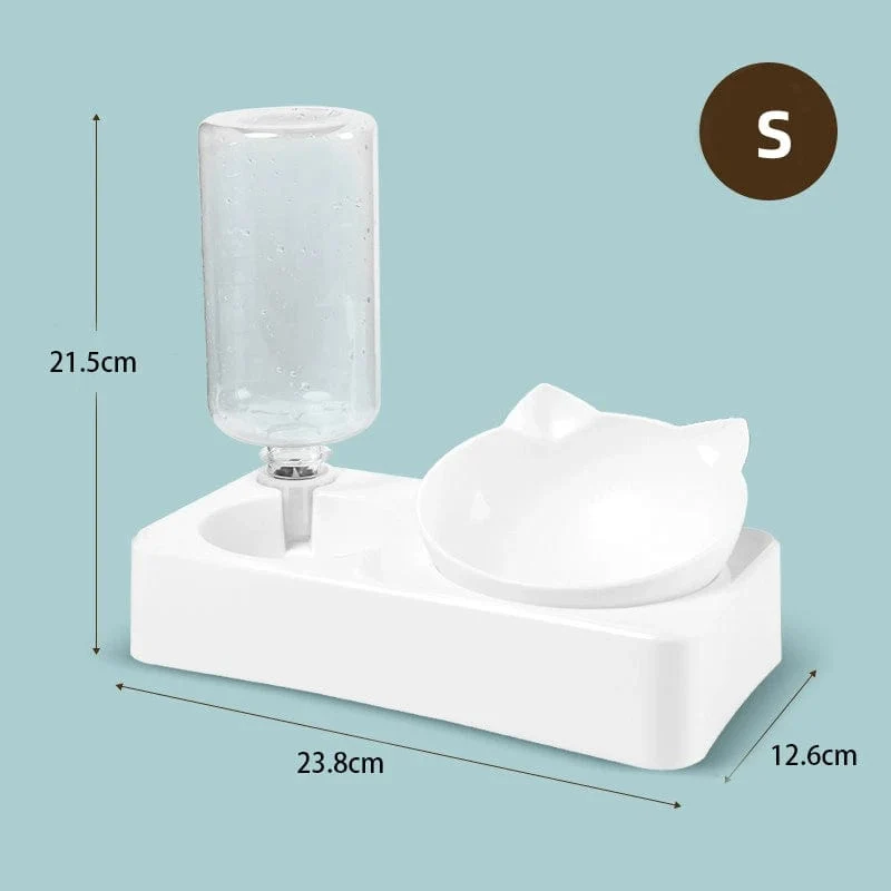 Pet Feeder 2-in-1 Pet Feeding Bowl Hund Katze Automatischer Wasserspender mit abnehmbaren Edelstahlschalen Heimtierbedarf