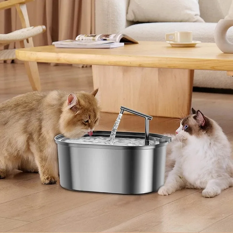 3.2 l NEU Edelstahl Katzentrinkbrunnen Automatischer Katzentrinker Trinkbrunnen Für Katzen Hunde Haustier Wasserspender Zubehör