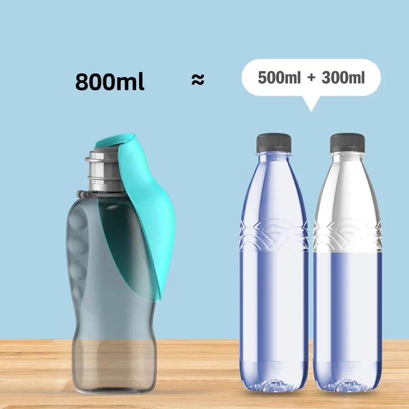 800ml Tragbare Hundewasserflasche für große Hunde Haustier Outdoor-Reisen Wandern Spazieren Faltbarer Trinknapf Golden Retriever Zubehör