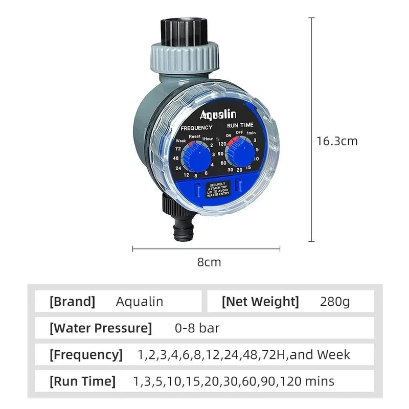 Gartenbewässerungs-Timer, Kugelhahn/Magnetventil, Bewässerungssteuerung, Hausgarten, automatische Bewässerung, elektronisches Ventil