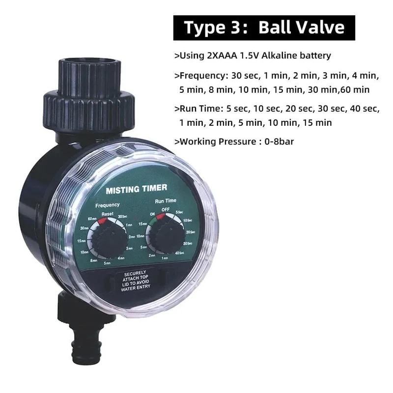 Gartenbewässerungs-Timer, Kugelhahn/Magnetventil, Bewässerungssteuerung, Hausgarten, automatische Bewässerung, elektronisches Ventil