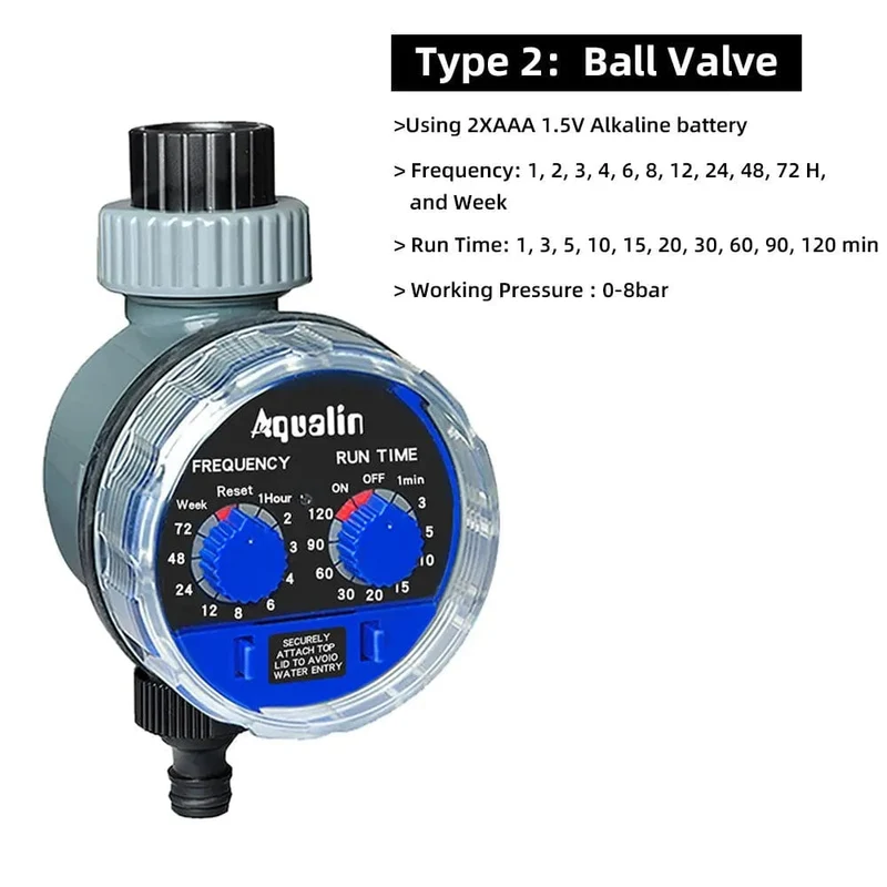 Gartenbewässerungs-Timer, Kugelhahn/Magnetventil, Bewässerungssteuerung, Hausgarten, automatische Bewässerung, elektronisches Ventil