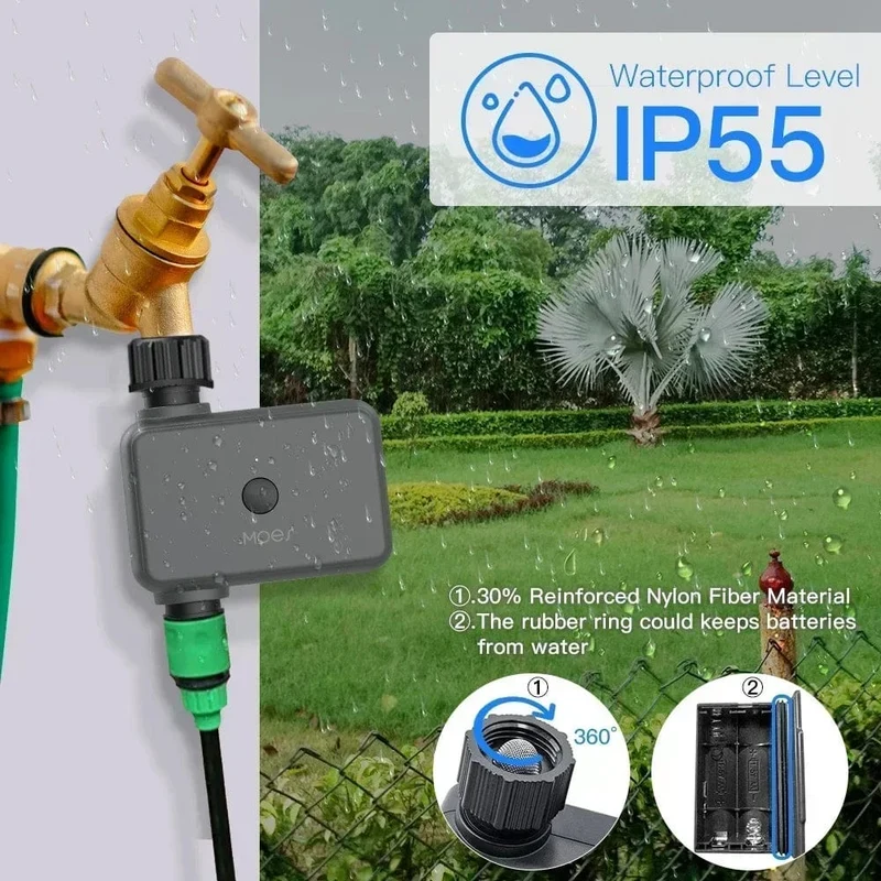 Moes Bluetooth Garten Bewässerung Timer Smart Tropf Bewässerung Regen Verzögerung Programmierbare Controller Tuya Automatische Ventil Alexa Stimme