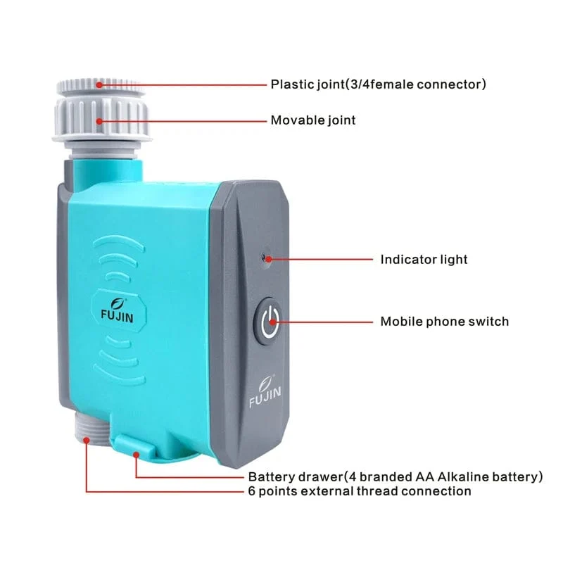 FUJIN Bewässerung Bluetooth WiFi Gateway Blumenbewässerungssteuerung Timing Bewässerungsartefakt automatischer Smartphone-Ferntimer