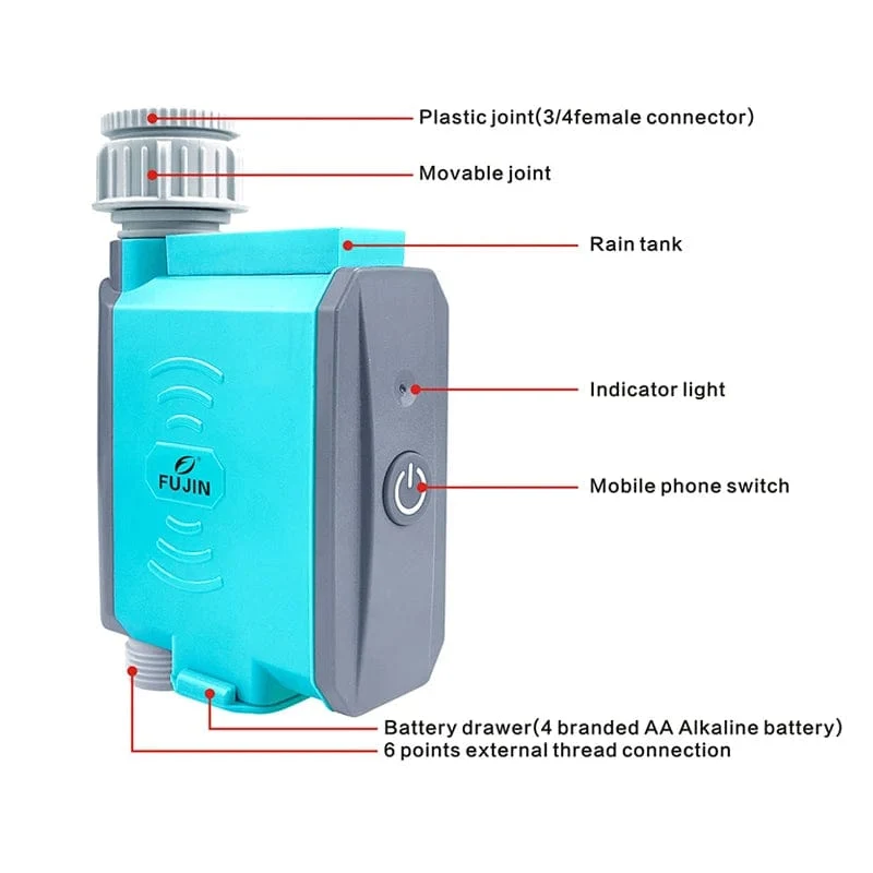 FUJIN Bewässerung Bluetooth WiFi Gateway Blumenbewässerungssteuerung Timing Bewässerungsartefakt automatischer Smartphone-Ferntimer