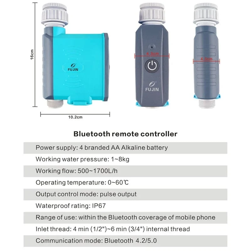 FUJIN Bewässerung Bluetooth WiFi Gateway Blumenbewässerungssteuerung Timing Bewässerungsartefakt automatischer Smartphone-Ferntimer