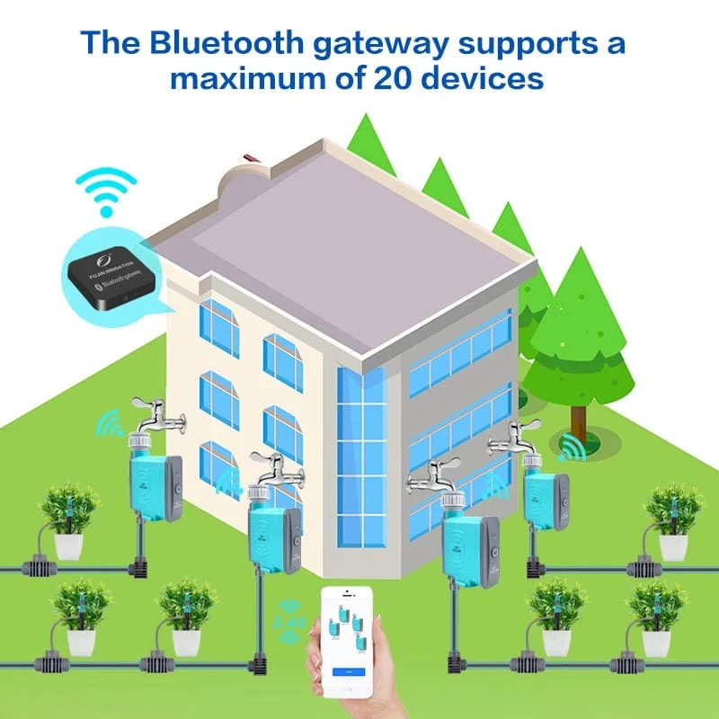 FUJIN Bewässerung Bluetooth WiFi Gateway Blumenbewässerungssteuerung Timing Bewässerungsartefakt automatischer Smartphone-Ferntimer