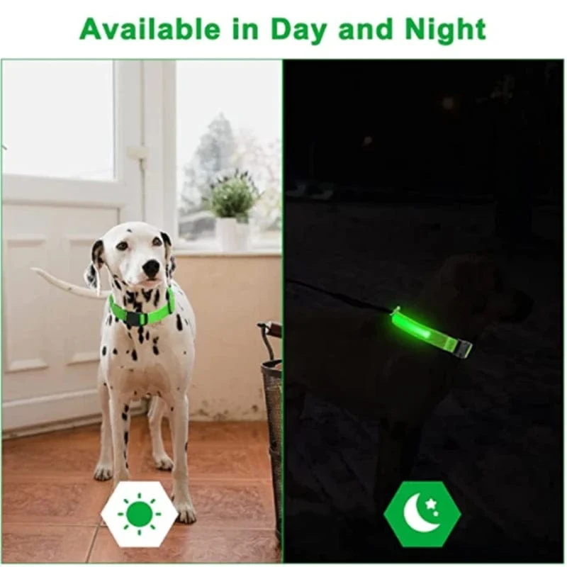 LED leuchtendes Hundehalsband, verstellbar, blinkend, Rechargea, leuchtendes Halsband, Nacht-Anti-Lost-Hundelichtgeschirr für kleine Hunde