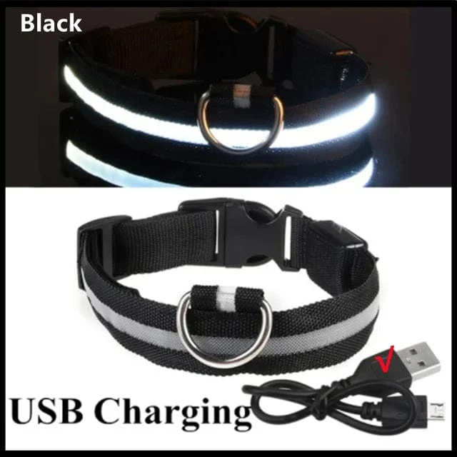 LED leuchtendes Hundehalsband, verstellbar, blinkend, Rechargea, leuchtendes Halsband, Nacht-Anti-Lost-Hundelichtgeschirr für kleine Hunde