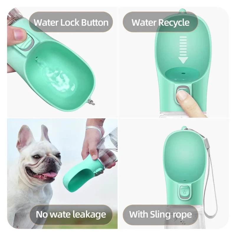 Tragbare Hundewasserflasche für kleine und große Hunde, Katzen, auslaufsichere Trinknäpfe für Spaziergänge im Freien, Chihuahua, Französische Bulldogge